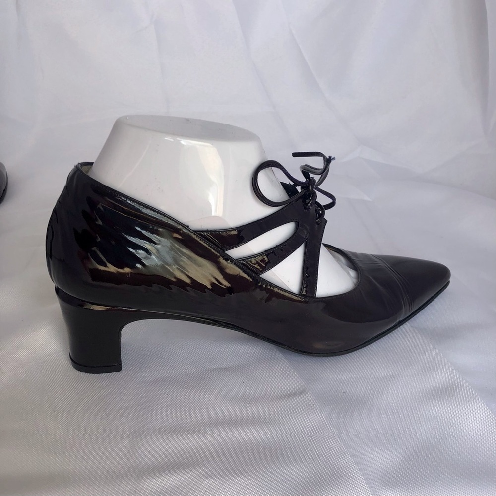 Ombeline black cherry patent leather Cuban heels - Picture 3 of 13